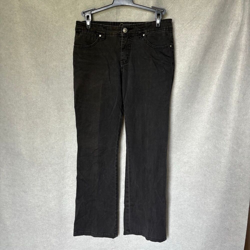 Vintage Versace Faded Black Bedazzled Pockets Low Rise Jeans Size 27 Designer
